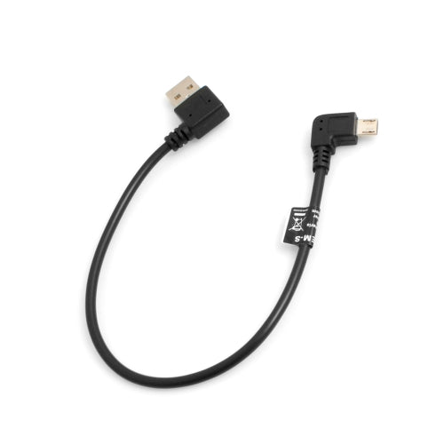 SYSTEM-S Micro USB cable 90° left angled angled plug to USB 2.0 Type A 90° right angled data cable charging cable approx. 27 cm