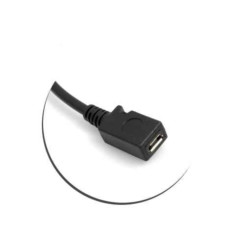 SYSTEM-S USB 3.1 Typ C Kabel (male) 90° Grad gewinkelt zu Micro USB 2.0 Buchse (ca. 27 cm) - DREIKS