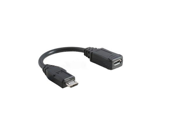 SYSTEM-S Micro USB Stecker auf Micro USB Buchse Adapter Kabel Datenkabel Ladekabel Verlängerung 16 cm