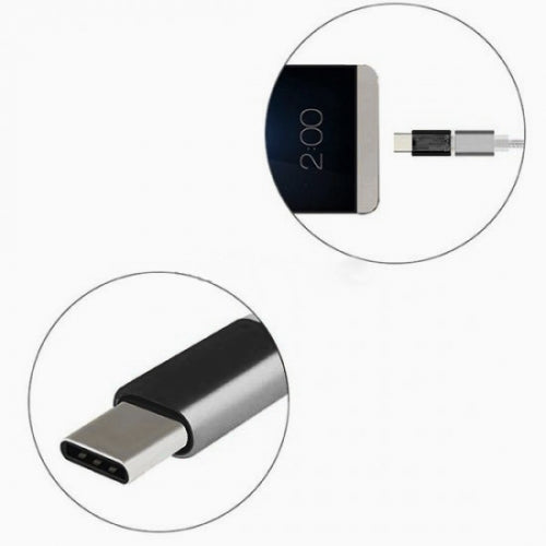SYSTEM-S USB 3.1 Typ C Stecker auf Micro USB 2.0 Buchse Converter Adapterstecker in Schwarz