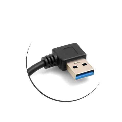 SYSTEM-S USB Kabel USB Typ A 3.0 auf USB Typ A 3.0 rechts gewinkelt 18 cm - DREIKS