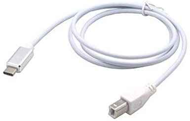 System-S USB 3.1 Typ C Kabel auf USB Typ B Winkelstecker 100 cm in Weiß - DREIKS