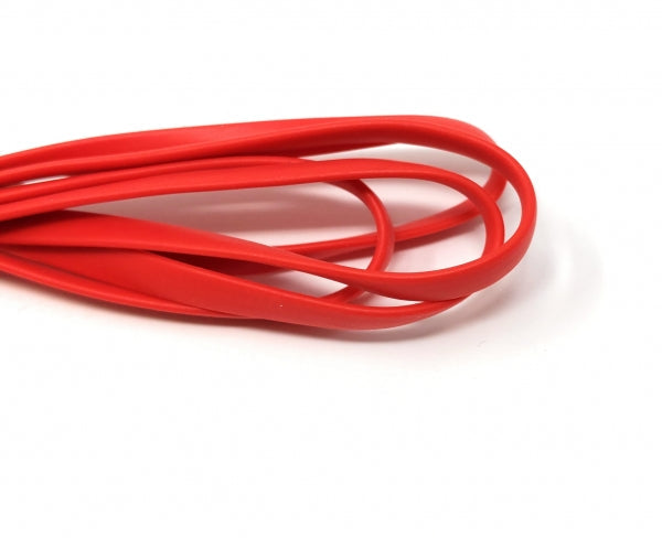 SYSTEM-S 3.5mm Klinke auf 3.5mm Klinke AUX Stereo Stecker Flachkabel 200 cm 3 Polig Rot