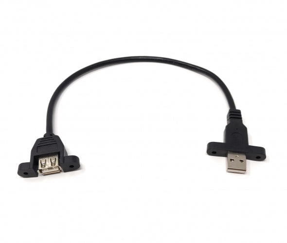 System-S USB Typ A (male) Kabel auf USB Typ A (female) Doppel Panel Mount Kabel 32cm