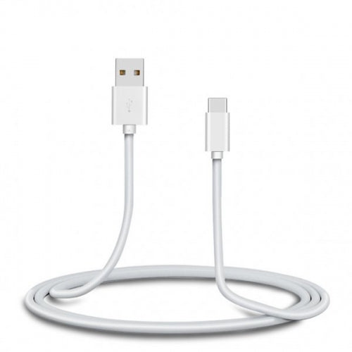 SYSTEM-S USB 3.1 Kabel 2 m Typ C Stecker zu 2.0 Typ A Stecker in Weiß