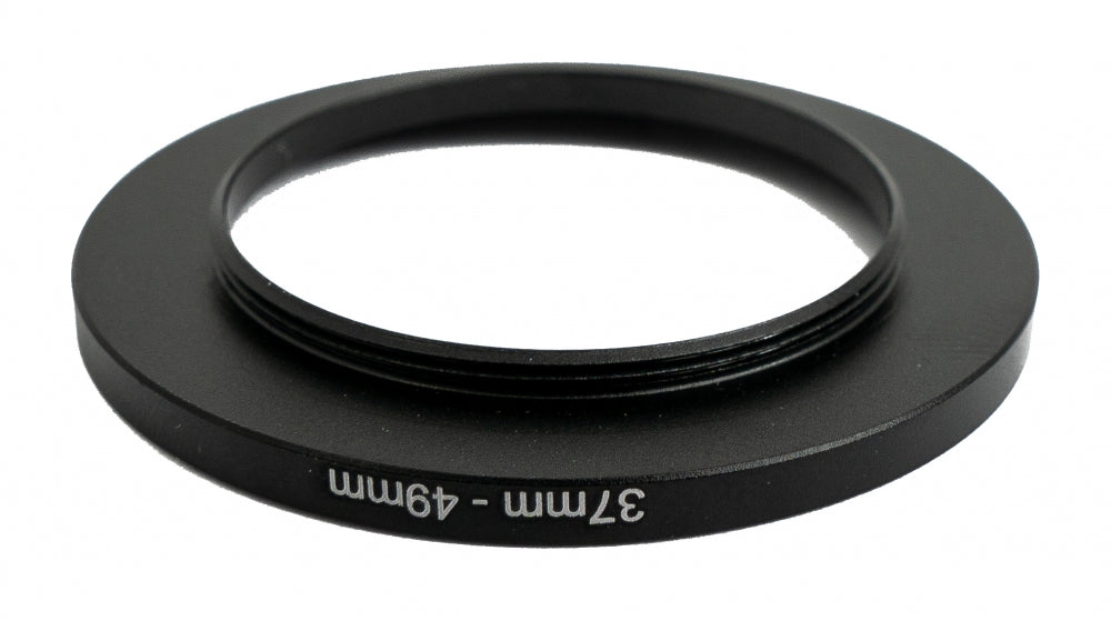 SYSTEM-S Objektiv Adapter 37 mm Gewinde zu 49 mm Step Up Ring in Schwarz für Filter
