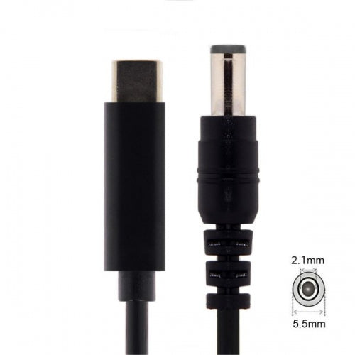 SYSTEM-S USB 3.1 Kabel 145 cm Typ C Stecker zu DC 20 V 5,5 x 1,1 mm Stecker