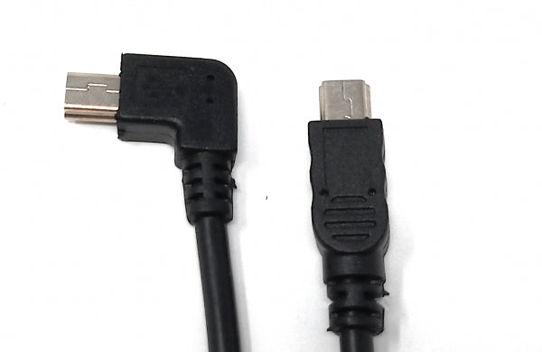 SYSTEM-S USB 2.0 cable 20 cm Mini B plug to plug angle adapter in black