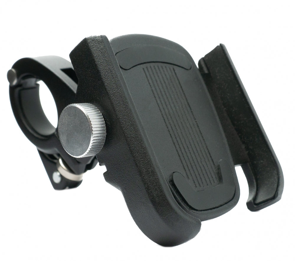 Bicycle mount attachment made of metal in black for smartphones up to 8.3 cm