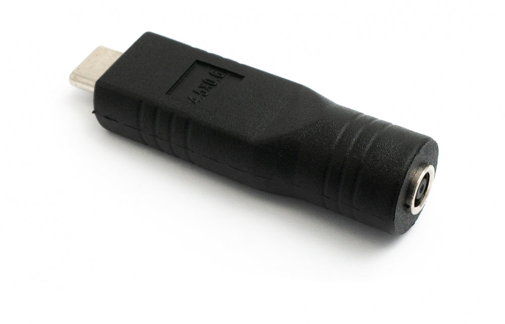 SYSTEM-S USB 3.1 Adapter Typ C Stecker zu DC 20 V 4,5 x 0,6 mm Stecker Kabel in Schwarz