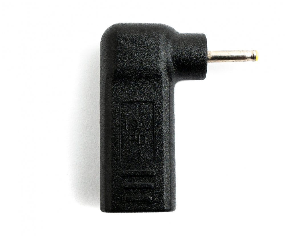 SYSTEM-S USB 3.1 Adapter Typ C Buchse zu DC 20V 2,5 x 0,7 mm Stecker Winkel Kabel Schwarz