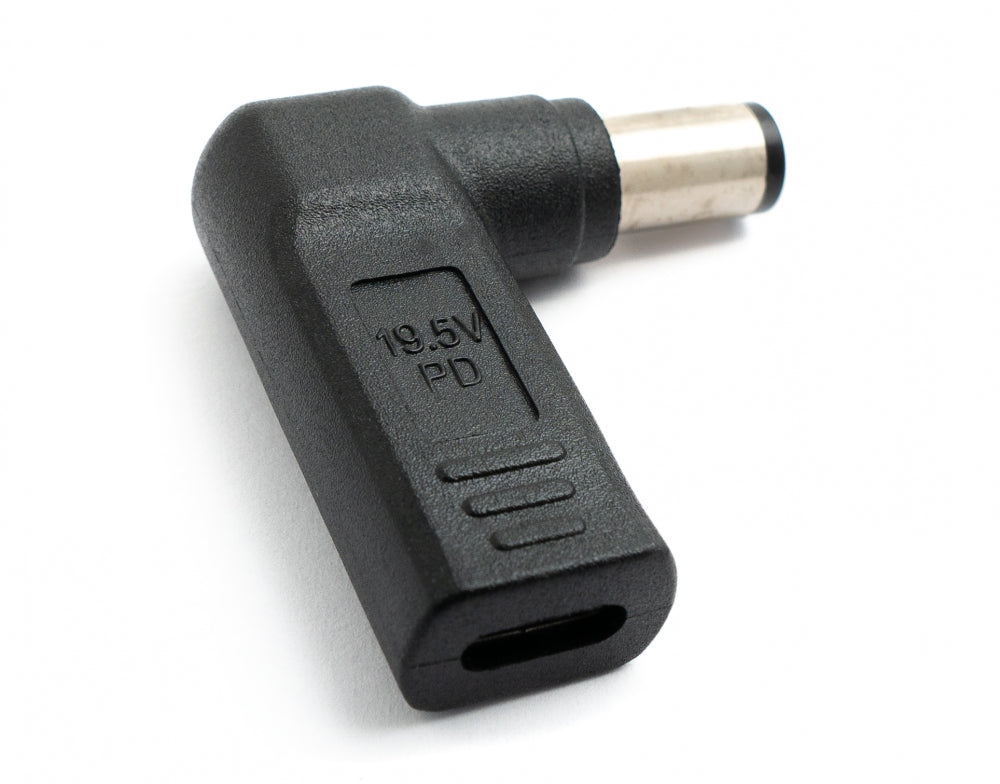 SYSTEM-S USB 3.1 Adapter Typ C Buchse zu DC 20V 7,4 x 5,0 mm Stecker Winkel Kabel Schwarz