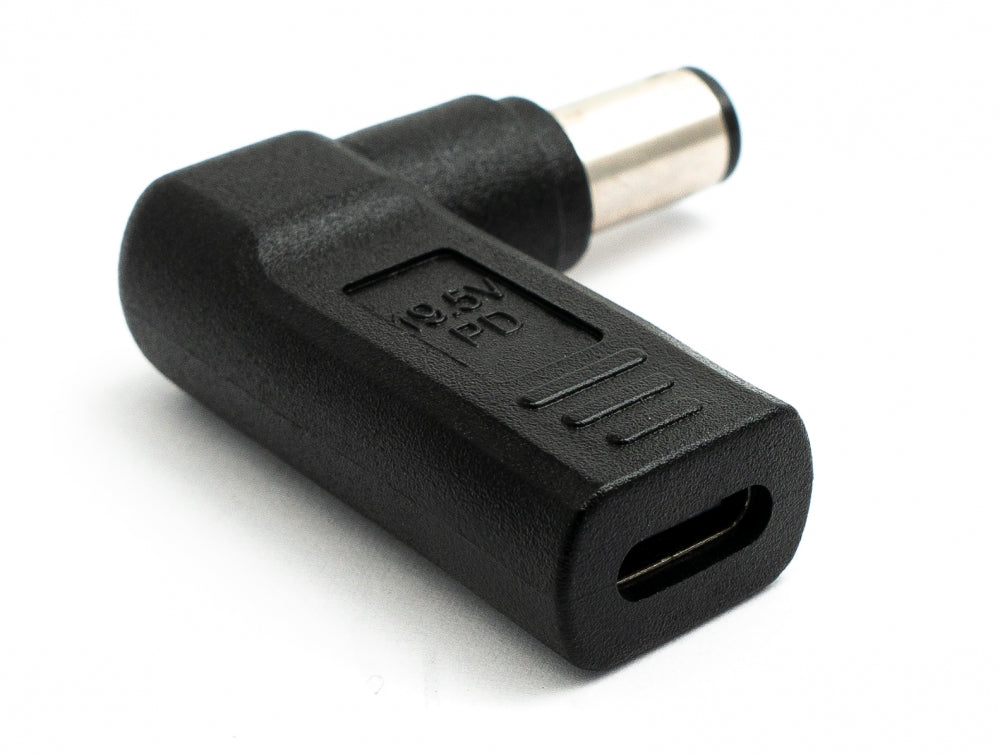 SYSTEM-S USB 3.1 Adapter Typ C Buchse zu DC 20V 7,4 x 5,0 mm Stecker Winkel Kabel Schwarz