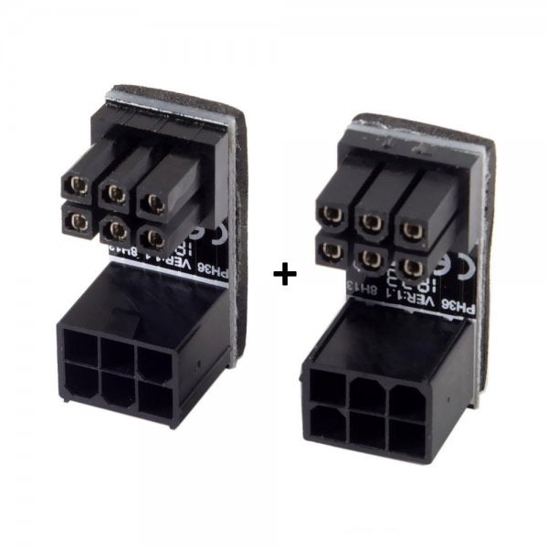 2x ATX Adapter 6Pin Buchse zu Stecker Winkel Kabel für Mainboard