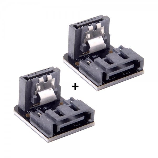 2x SATA Adapter 7Pin Buchse zu Stecker Winkel Kabel für Mainboard