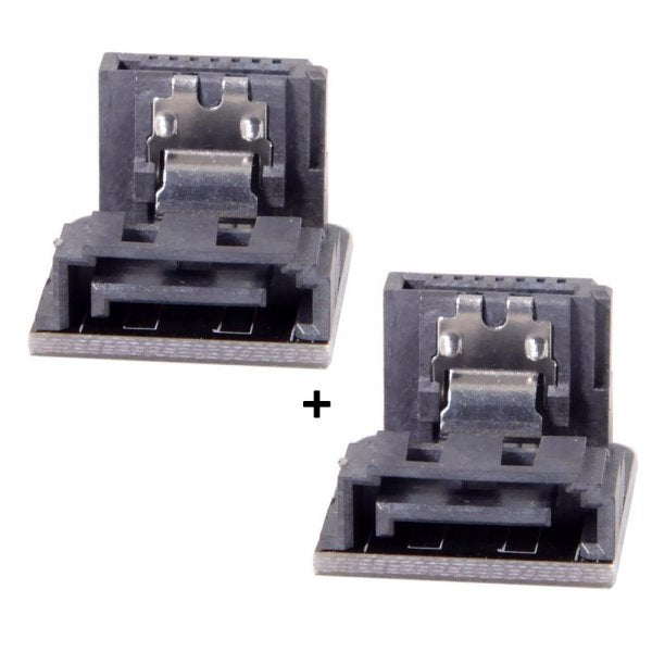 2x SATA Adapter 7Pin Buchse zu Stecker Winkel Kabel für Mainboard