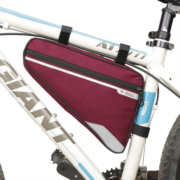 SYSTEM-S Fahrrad Tasche Befestigung spritzwasserfest in Rot Dreiecktasche Rahmentasche Triangeltasche