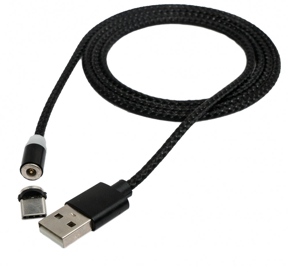 SYSTEM-S USB 3.1 Kabel 1 m Typ C Stecker zu 2.0 Typ A Stecker austauschbar geflochten