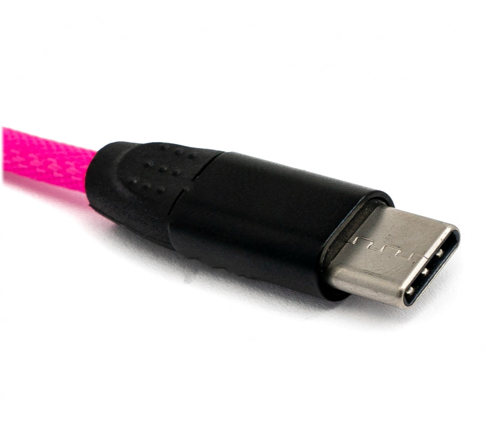 SYSTEM-S USB 3.1 Kabel 1m Typ C Stecker zu 3.0 Typ A Stecker Legierung geflochten in Bunt
