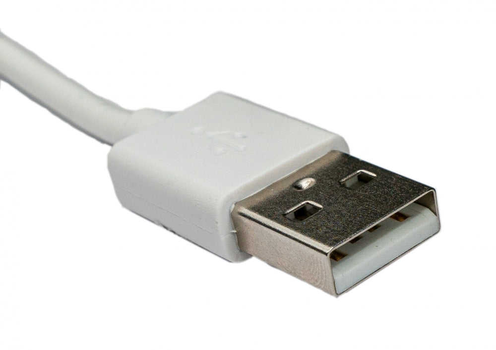 SYSTEM-S USB 3.1 Kabel 1 m Typ C Stecker zu 2.0 Typ A Stecker aus TPE in Weiß