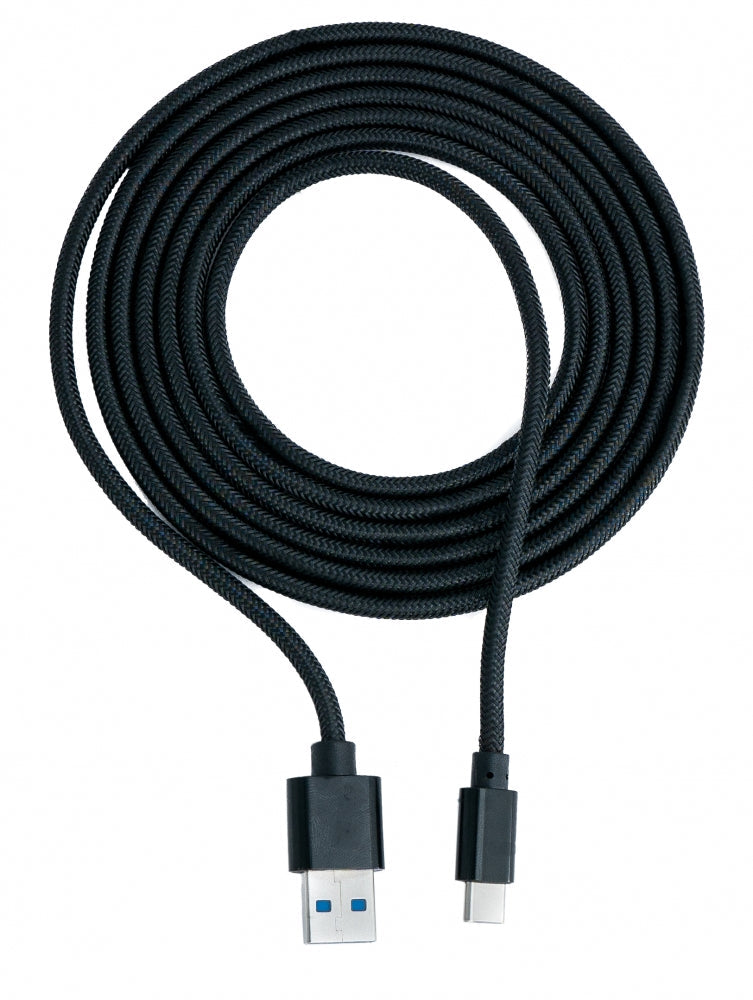 SYSTEM-S USB C 3.1 Kabel 2 m Stecker zu 3.0 Typ A Stecker geflochten