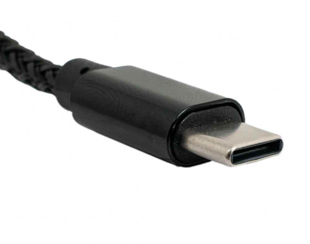 SYSTEM-S USB 3.1 Kabel 2 m Typ C Stecker zu 3.0 Typ A Stecker geflochten Schwarz