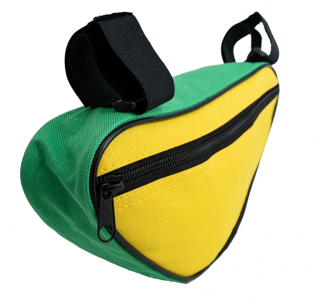 SYSTEM-S Fahrrad Tasche spritzwasserfest Dreiecktasche Rahmentasche Triangeltasche Grün