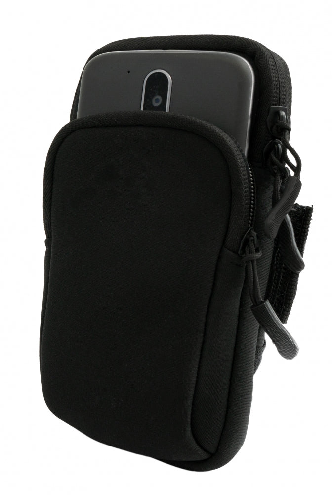 SYSTEM-S Tasche Schutztasche Armtasche Outdoor Jogging Schwarz für Smartphone MP3 Player