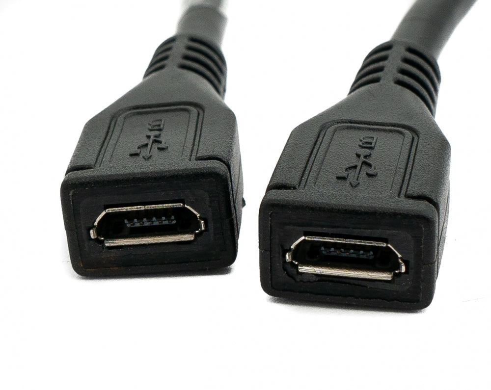 SYSTEM-S USB 2.0 OTG Kabel 30 cm Micro B Buchse zu Buchse in Schwarz
