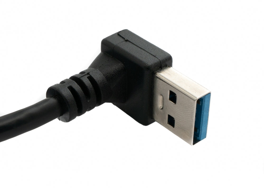 USB 3.0 cable 30 cm type A female to male screw angle black
