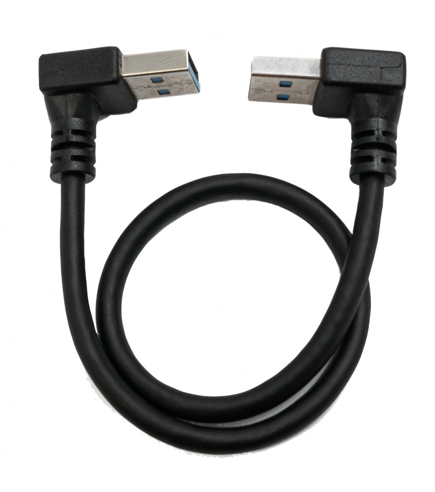 USB 3.0 cable 30 cm type A male to male angled in black