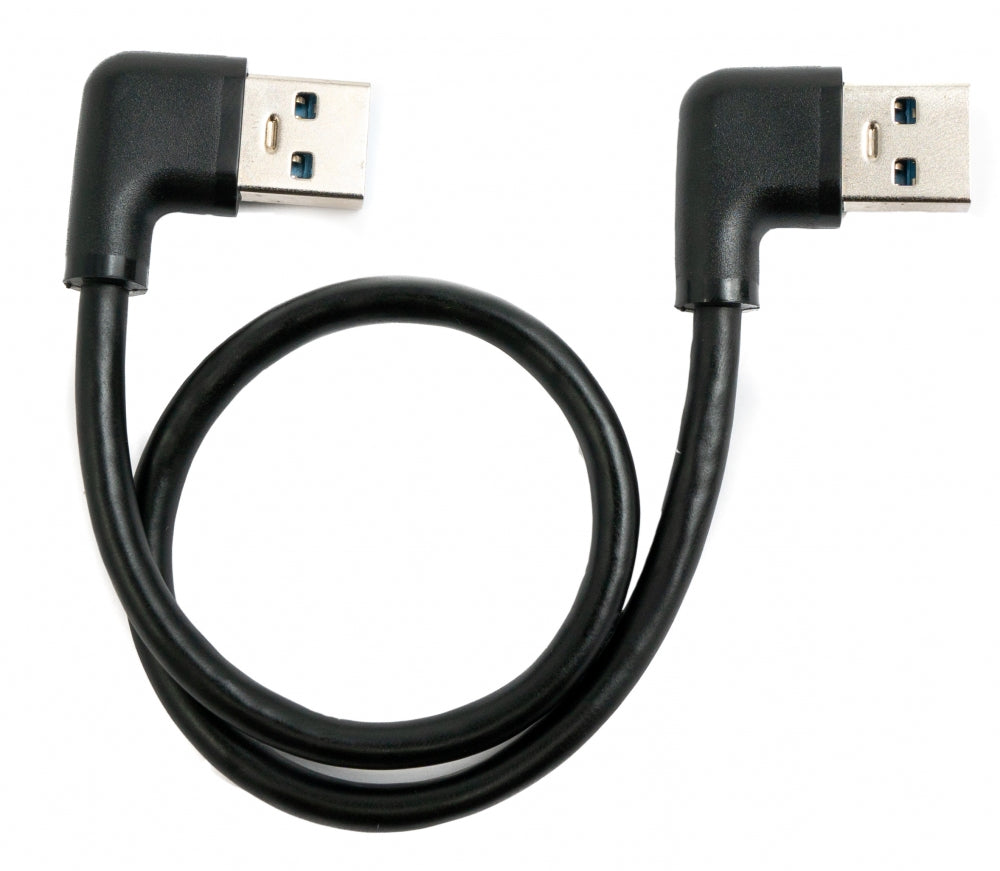 USB 3.0 cable 30 cm Type A male to male right angle in black