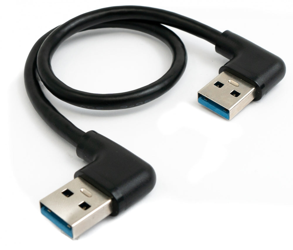 USB 3.0 cable 30 cm Type A male to male right angle in black