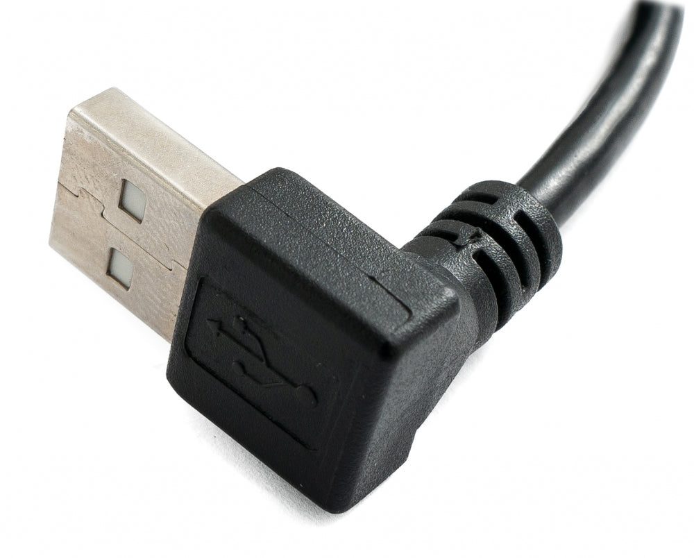 SYSTEM-S USB 2.0 cable 30 cm Type A male to female angled in black