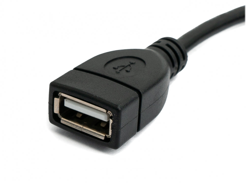 SYSTEM-S USB 2.0 cable 30 cm Type A male to female angled in black
