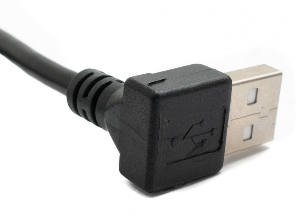 USB 2.0 Kabel 30 cm Typ A Buchse zu Stecker Schraube Winkel Schwarz