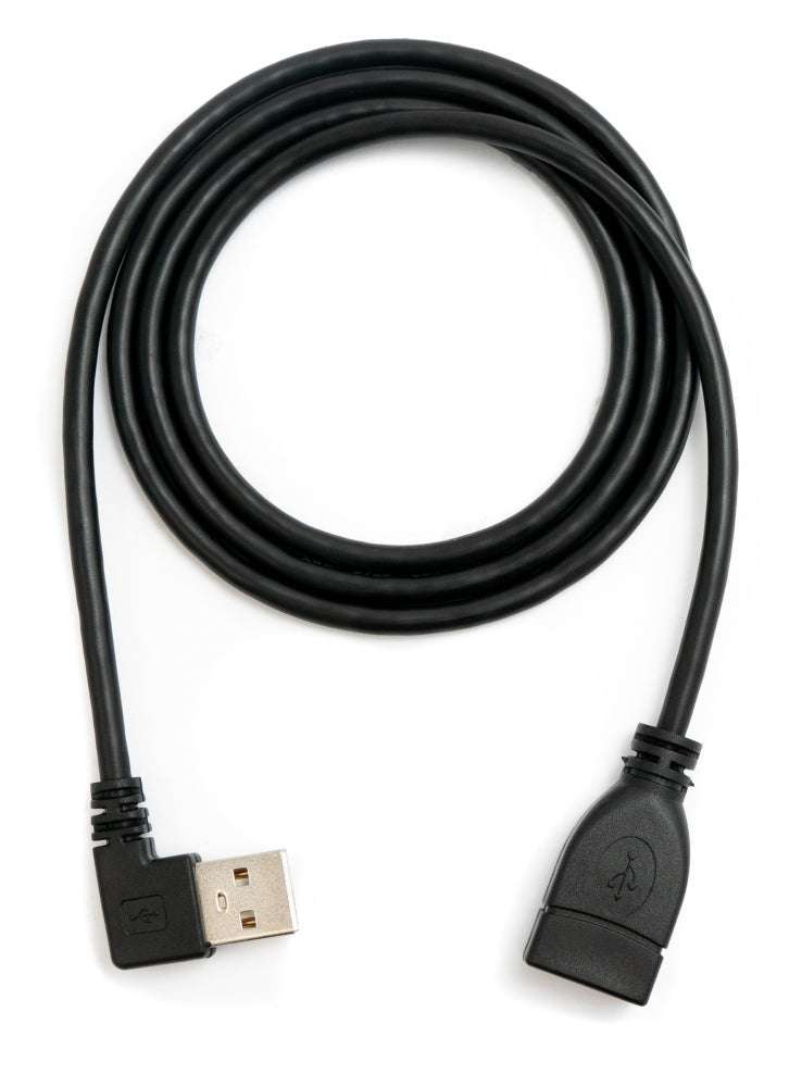 SYSTEM-S USB 2.0 Kabel 100 cm Typ A Stecker zu Buchse Winkel in Schwarz
