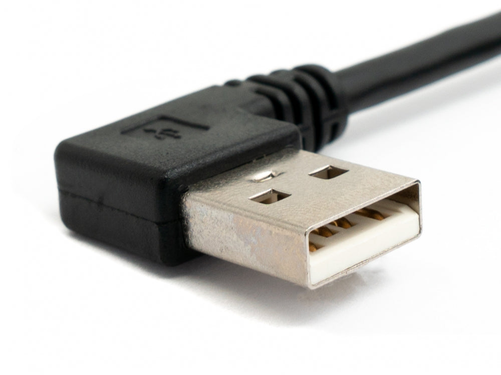 SYSTEM-S USB 2.0 Kabel 100 cm Typ A Stecker zu Buchse Winkel in Schwarz