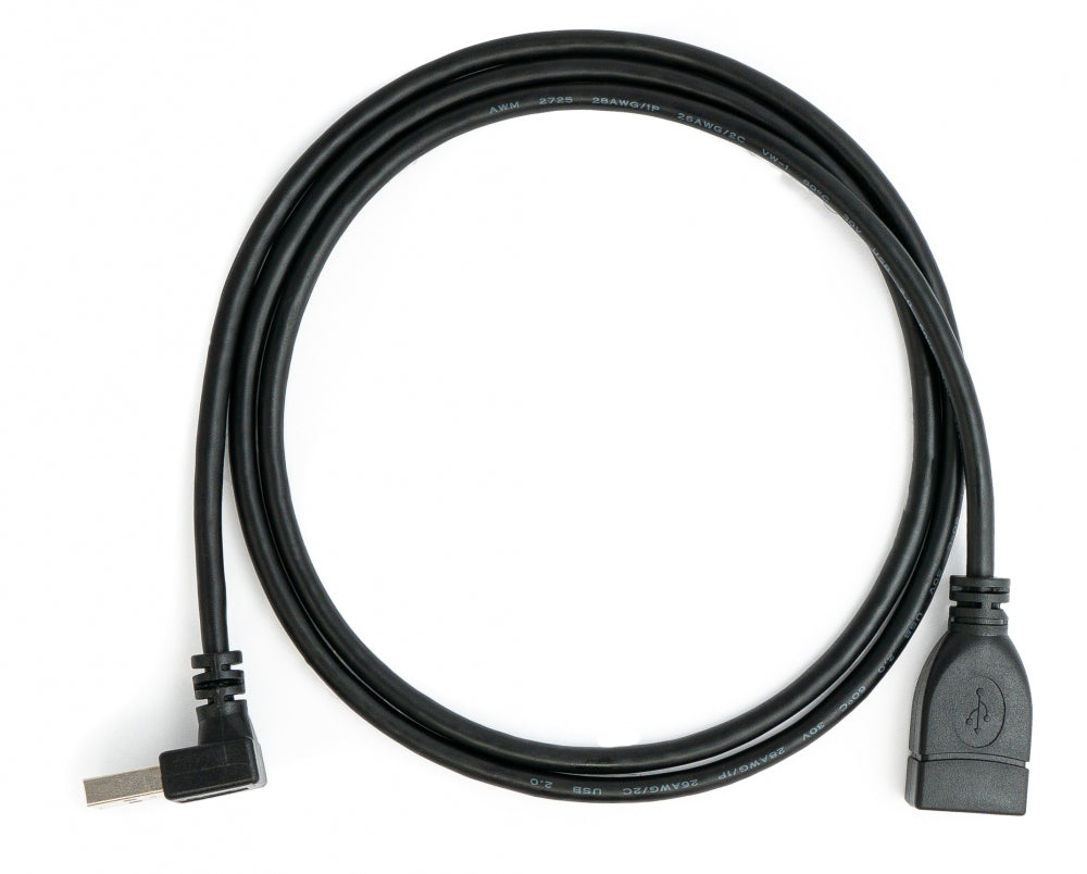 SYSTEM-S USB 2.0 Kabel 100 cm Typ A Stecker zu Buchse Winkel in Schwarz