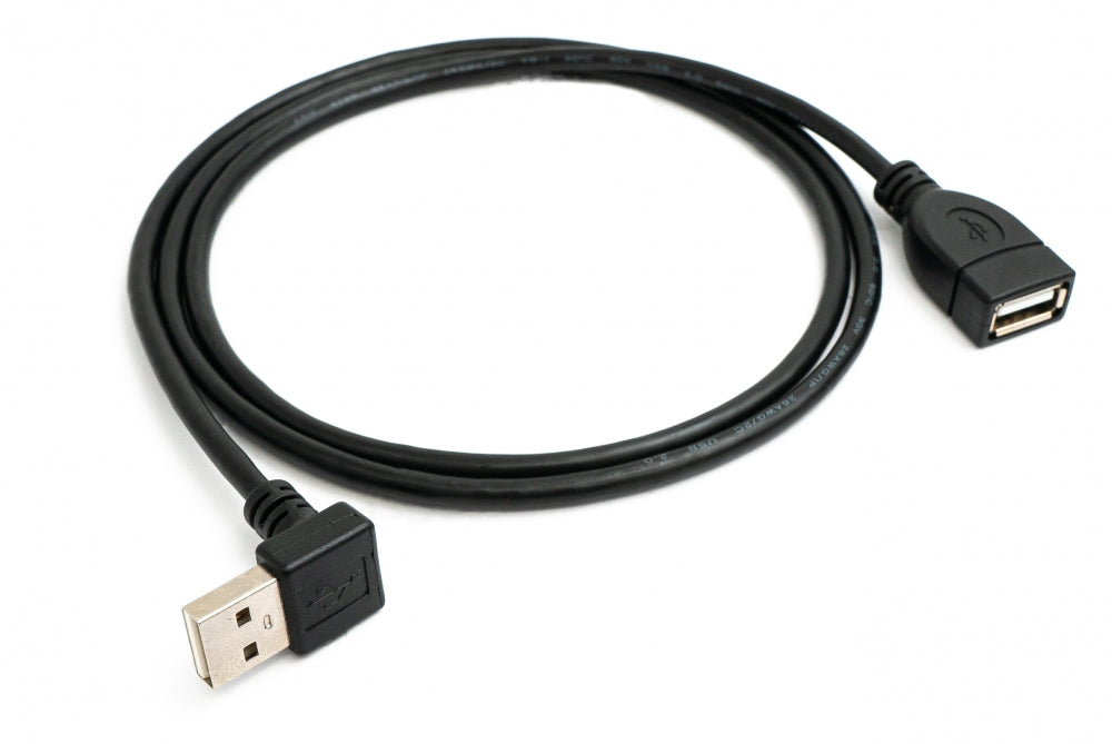 SYSTEM-S USB 2.0 Kabel 100 cm Typ A Stecker zu Buchse Winkel in Schwarz