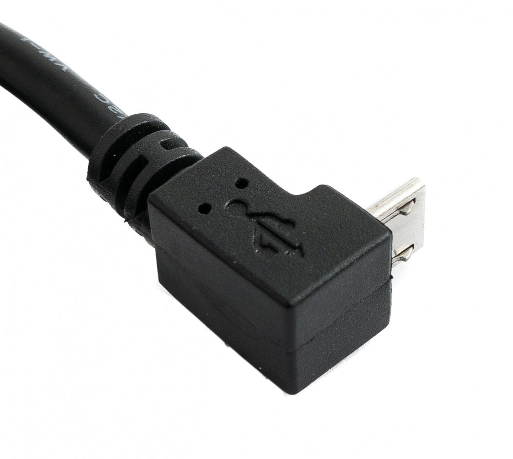 USB 2.0 cable 30 cm Micro B female to male screw angle black