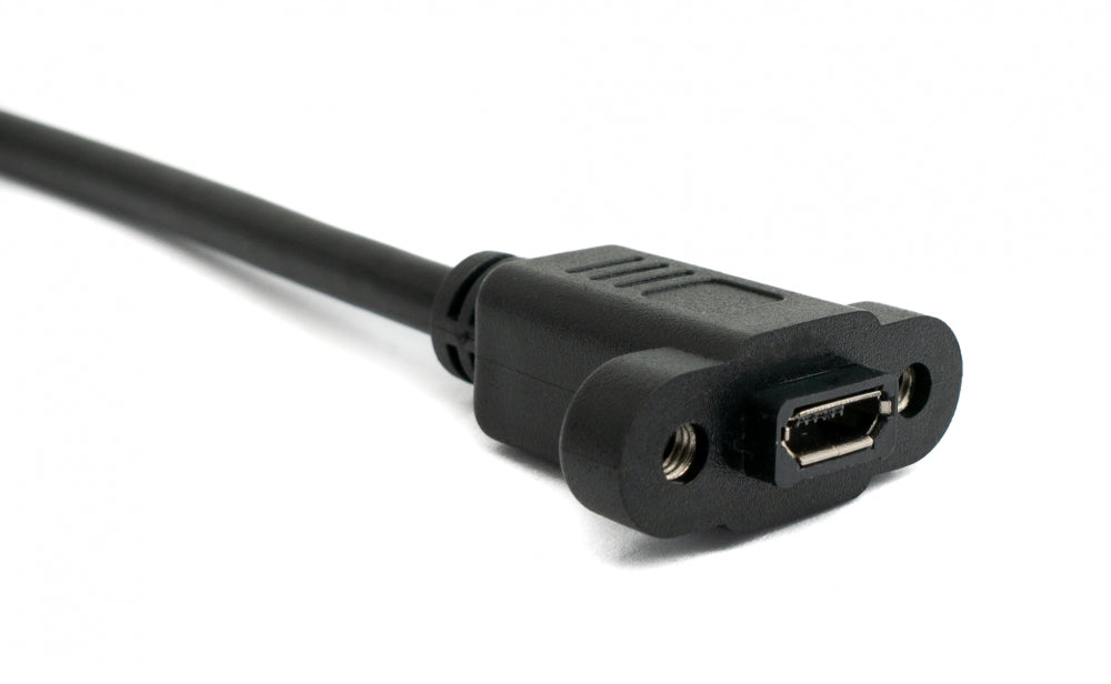 SYSTEM-S USB 2.0 cable 30 cm Micro B male to female screw in black