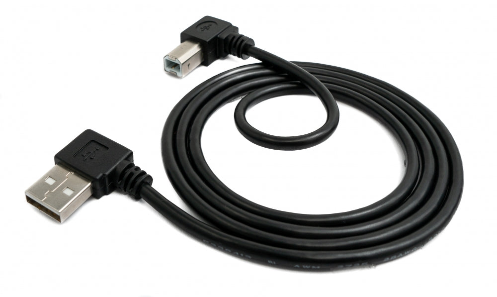 SYSTEM-S USB 2.0 cable 50 cm type A male to B male angled in black
