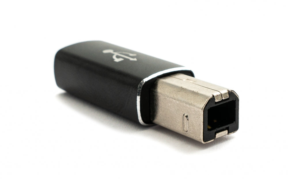 SYSTEM-S USB 3.1 MIDI Adapter Typ C Buchse zu 2.0 Typ B Stecker Kabel in Schwarz