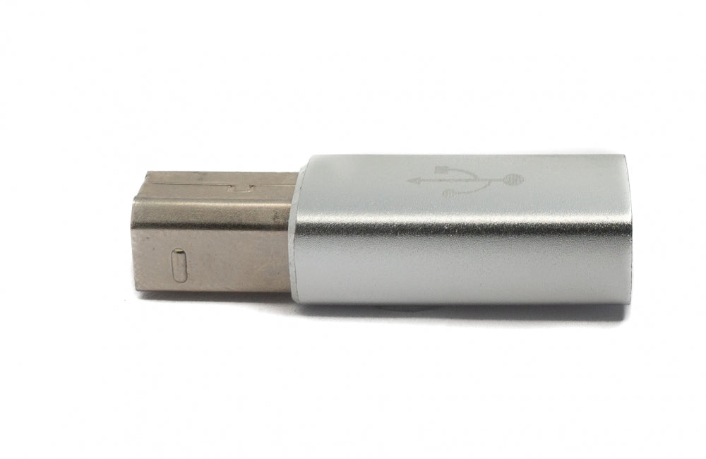 SYSTEM-S USB 3.1 MIDI Adapter Typ C Buchse zu 2.0 Typ B Stecker Kabel in Grau