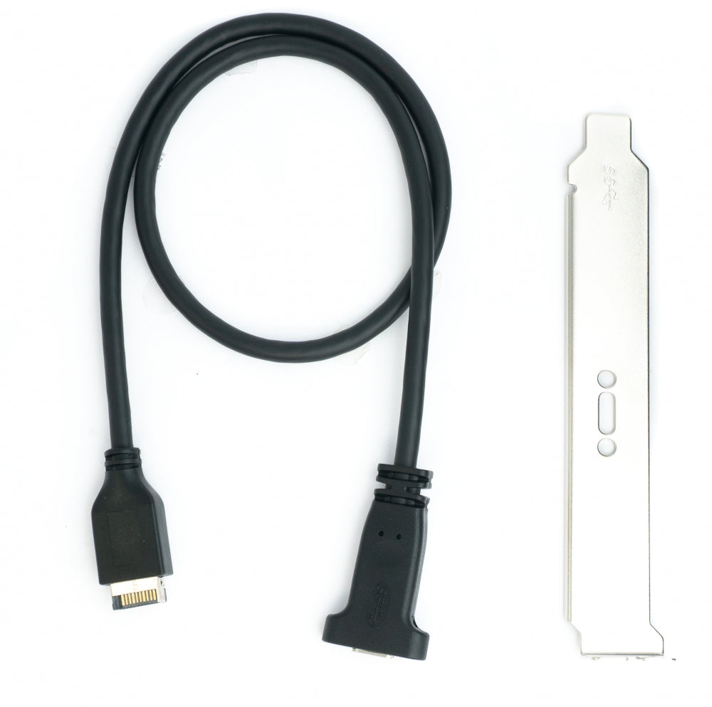 SYSTEM-S USB 3.1 cable 50cm Type E male to Type C female PCI screw in black