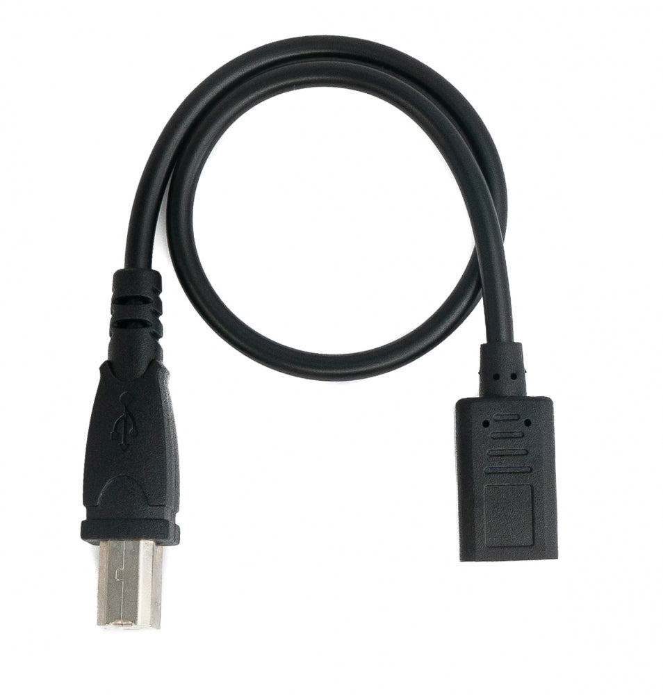 SYSTEM-S USB 3.1 Kabel 30 cm Typ C Buchse zu 2.0 Typ B Stecker Adapter in Schwarz