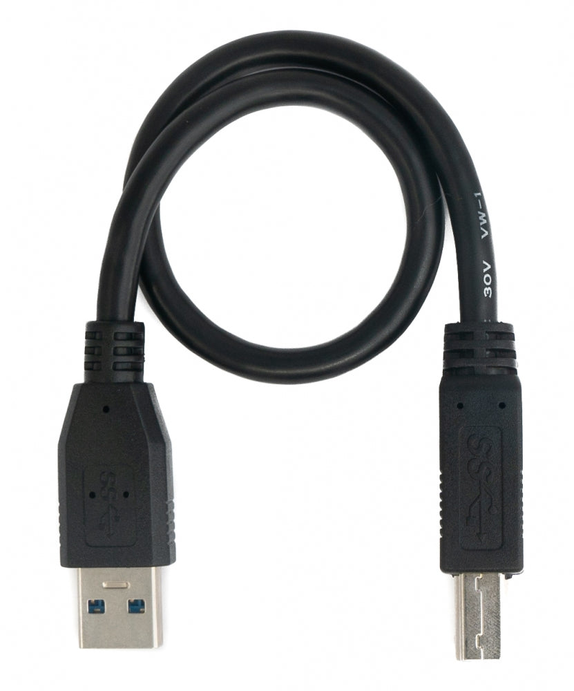 SYSTEM-S USB 3.0 Kabel 30 cm Typ B Stecker zu A Stecker in Schwarz