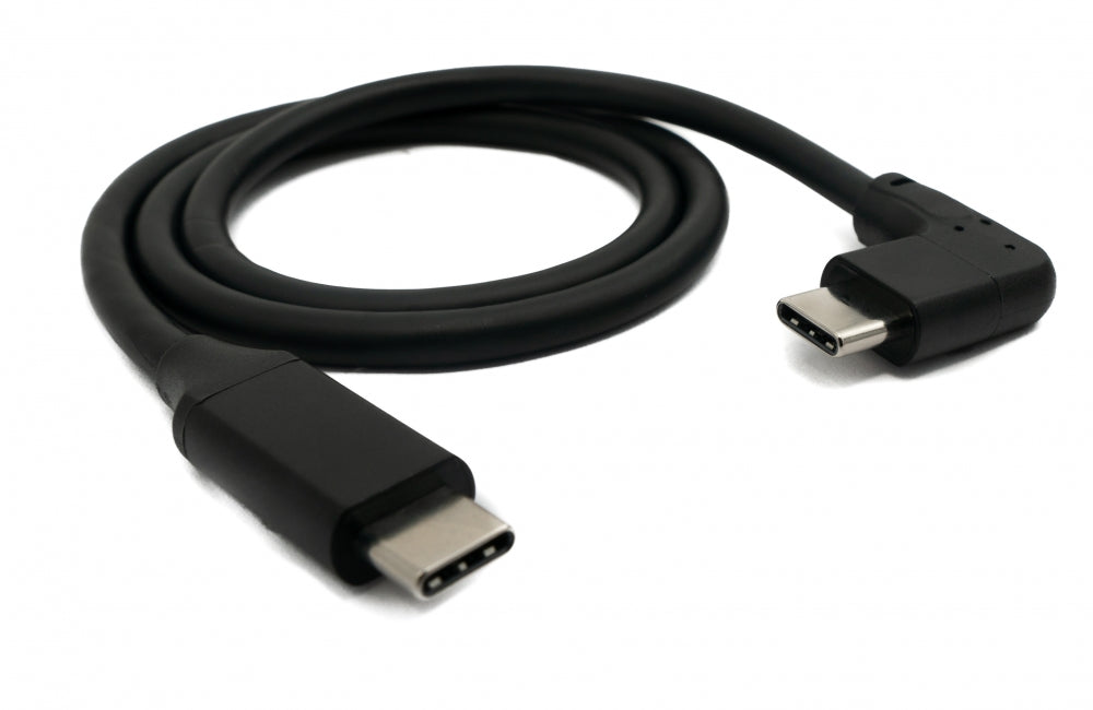 SYSTEM-S USB 3.1 Kabel 50 cm Typ C Stecker zu Stecker Winkel in Schwarz