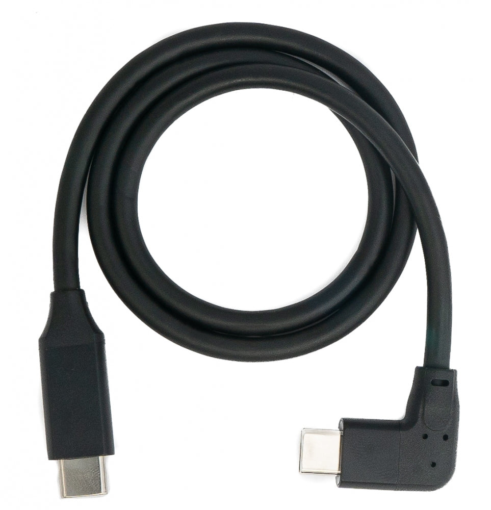SYSTEM-S USB 3.1 Kabel 50 cm Typ C Stecker zu Stecker Winkel in Schwarz